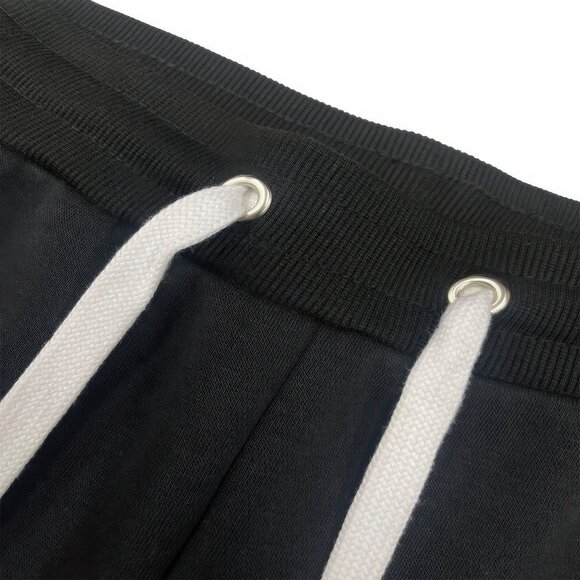 Black & Red Color Block Stripe Men's Hoodie & Sweat Pants Set, Pockets on Both - Picture 6 of 9